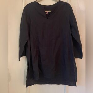 South Street Linen SOST 3/4 Sleeve Tunic Blouse Large